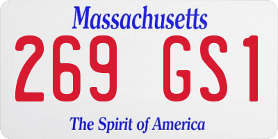 MA license plate 269GS1