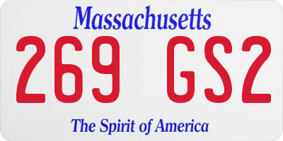MA license plate 269GS2