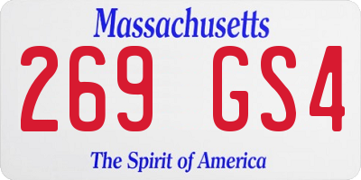 MA license plate 269GS4