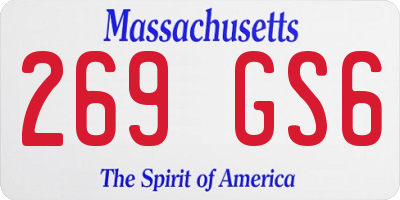 MA license plate 269GS6