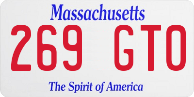 MA license plate 269GT0