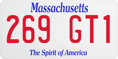 MA license plate 269GT1