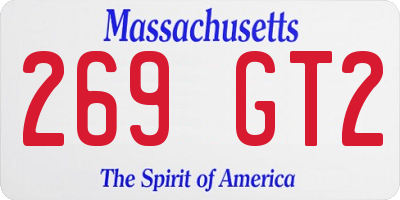 MA license plate 269GT2