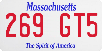 MA license plate 269GT5