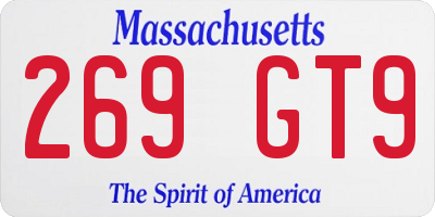 MA license plate 269GT9
