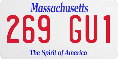 MA license plate 269GU1