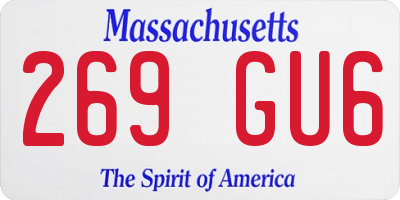 MA license plate 269GU6