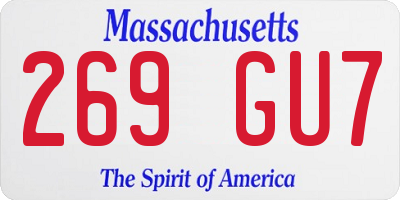 MA license plate 269GU7