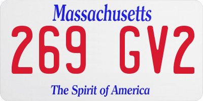 MA license plate 269GV2