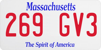 MA license plate 269GV3