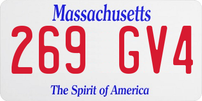 MA license plate 269GV4