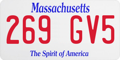 MA license plate 269GV5