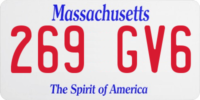 MA license plate 269GV6