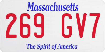 MA license plate 269GV7