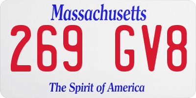 MA license plate 269GV8