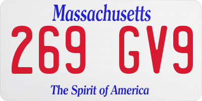 MA license plate 269GV9