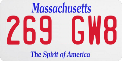 MA license plate 269GW8