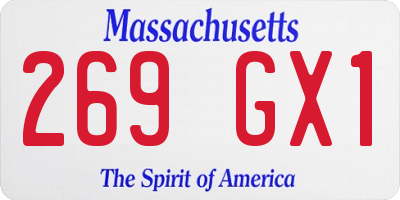 MA license plate 269GX1