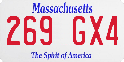 MA license plate 269GX4