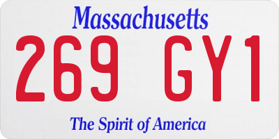 MA license plate 269GY1