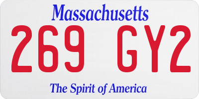 MA license plate 269GY2
