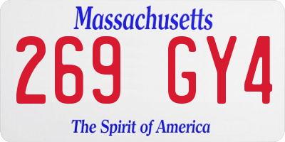 MA license plate 269GY4