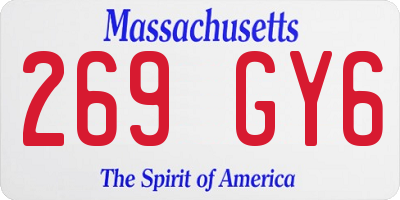 MA license plate 269GY6