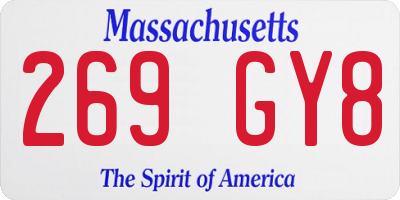 MA license plate 269GY8