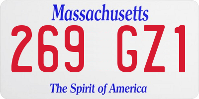 MA license plate 269GZ1