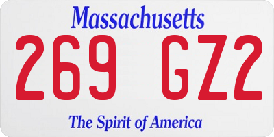 MA license plate 269GZ2
