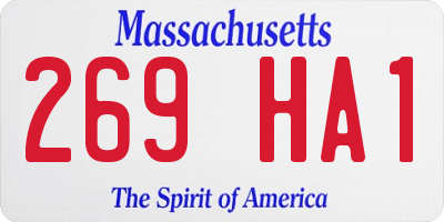 MA license plate 269HA1