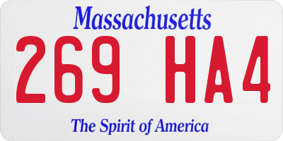 MA license plate 269HA4