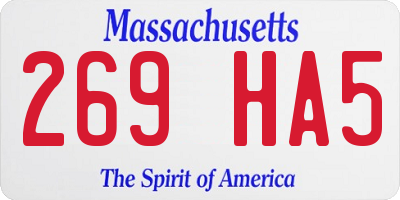 MA license plate 269HA5