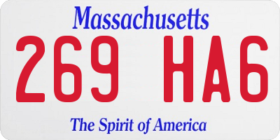 MA license plate 269HA6