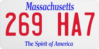 MA license plate 269HA7