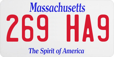 MA license plate 269HA9