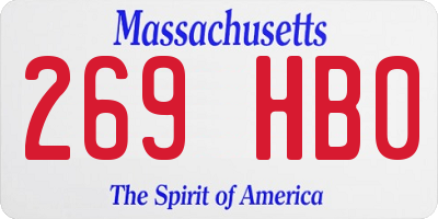 MA license plate 269HB0