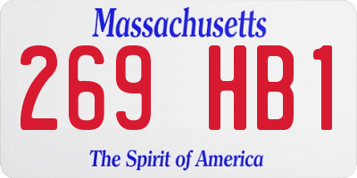 MA license plate 269HB1