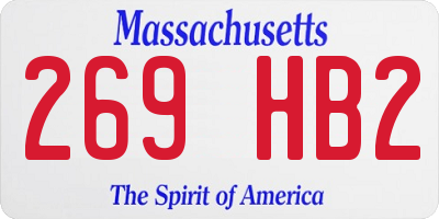 MA license plate 269HB2