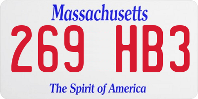 MA license plate 269HB3