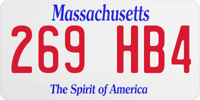 MA license plate 269HB4