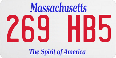 MA license plate 269HB5