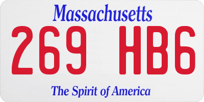 MA license plate 269HB6