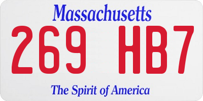 MA license plate 269HB7
