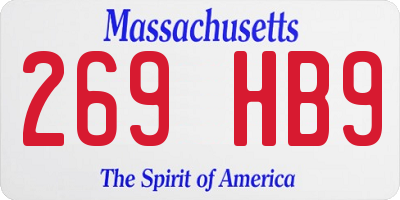 MA license plate 269HB9