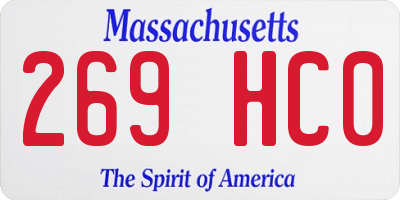 MA license plate 269HC0