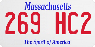 MA license plate 269HC2