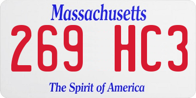 MA license plate 269HC3