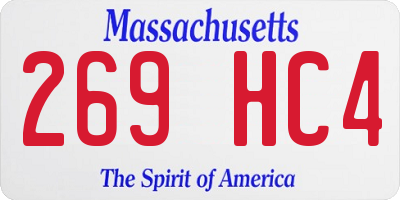 MA license plate 269HC4