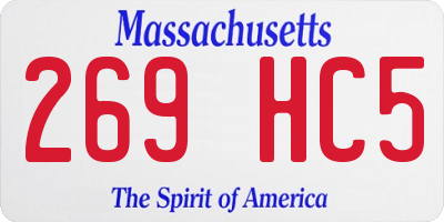 MA license plate 269HC5